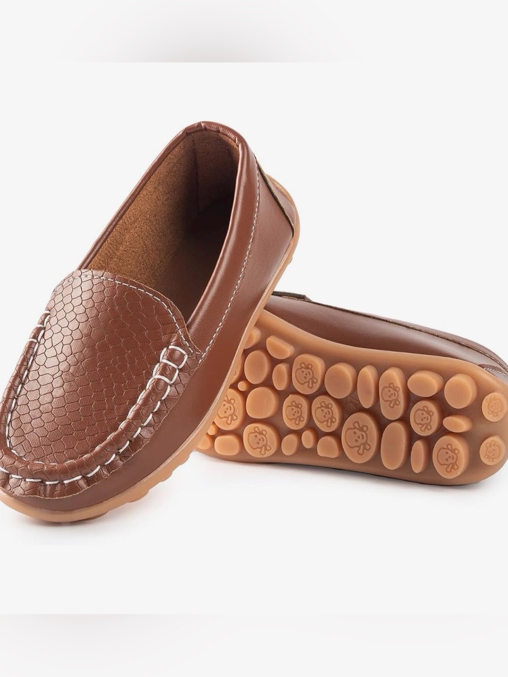 Kids Brown Slip-On Loafers Boys size 1 dress brown/tan